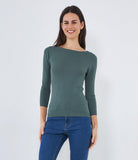 Sweater with boat neckline