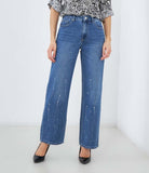 Wide leg jeans with detail