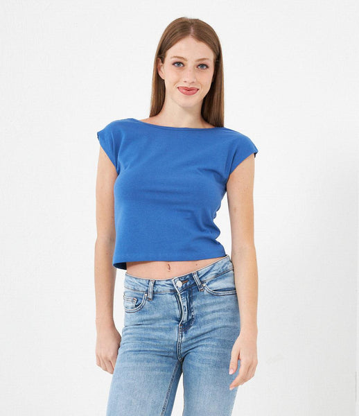 T Shirt Maglia Scollata Schiena Scollatura Schiena Maglia Scollata