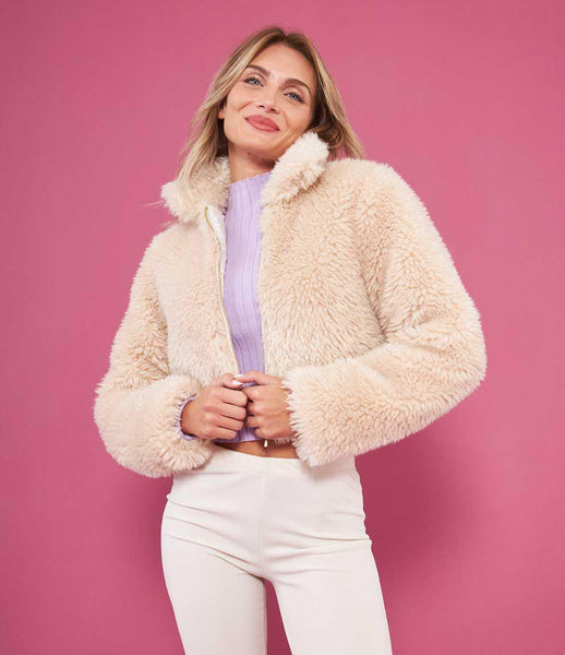 Giacca Pelliccia Bianca Zuiki Giubbino Pelliccia Rosa Zuiki