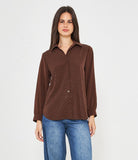 Camicia con strass frontali