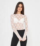 Maglia in microrete ricamata