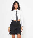 Camicia crop con cravatta