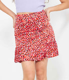 Multicolor patterned mini skirt