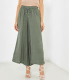 Wide leg trousers with drawstring