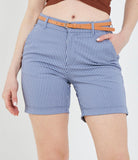 Patterned cotton shorts