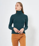 Ribbed high collar sweater
