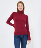 Maglia collo alto a costine