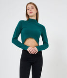 Maglia crop con frange