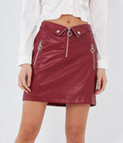 Mini skirt with front zipper