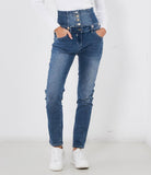 Jeans with removable bustier