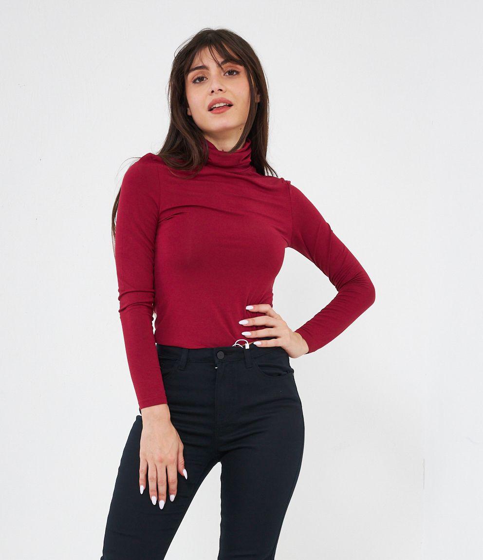 Zuiki Maglia Collo Alto Nero Maglia Collo Alto In Viscosa Amarena S