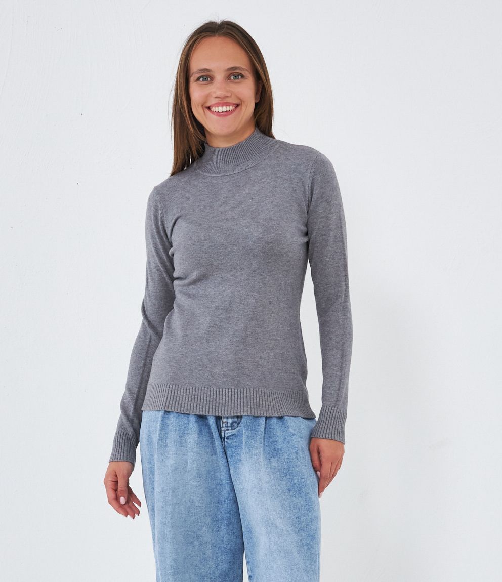 Maglia a mezzo collo G/melange S/M