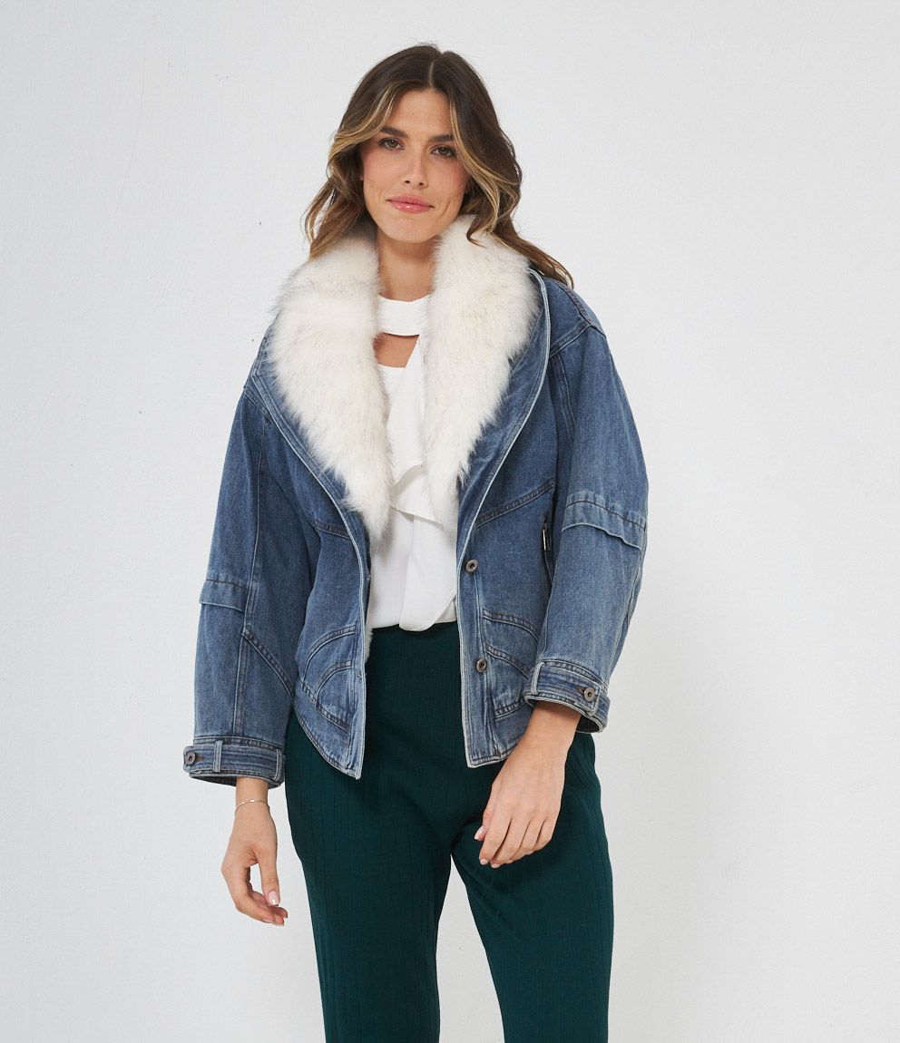 Giubbino in denim Blue medio S - Main Image