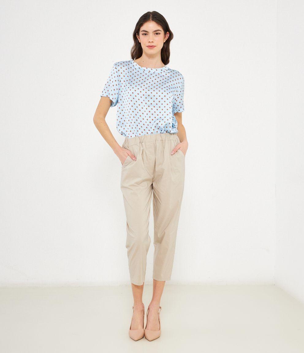Pantalone cropped in popeline - Markup Italia Pantalone cropped in popeline - Markup Italia