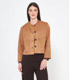 Giacca effetto camoscio