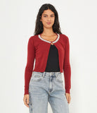 Cardigan scollo gioiello