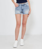 Shorts Di Jeans Vita Alta Sfilacciati