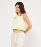 Canotta Crop Bordo Ondulato