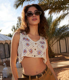 Gilet Crop All'uncinetto