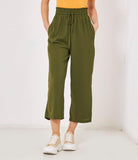 Cropped wide leg trousers