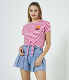 Striped T-shirt with knot