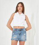 Cropped sweatshirt with zipper