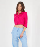 Camicia crop con risvolti