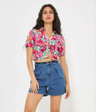 Cropped floral shirt