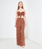 Wide leg floral trousers