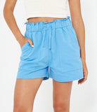Shorts with gathered waist