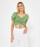 Top crop con coulisse