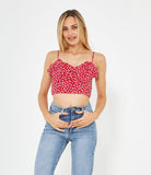 Cropped top with sweetheart neckline