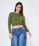Maglia crop con spacchi