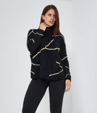 Oversized lurex-patterned sweater