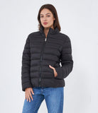 Down jacket with high collar