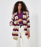 Cardigan con trama a zig zag