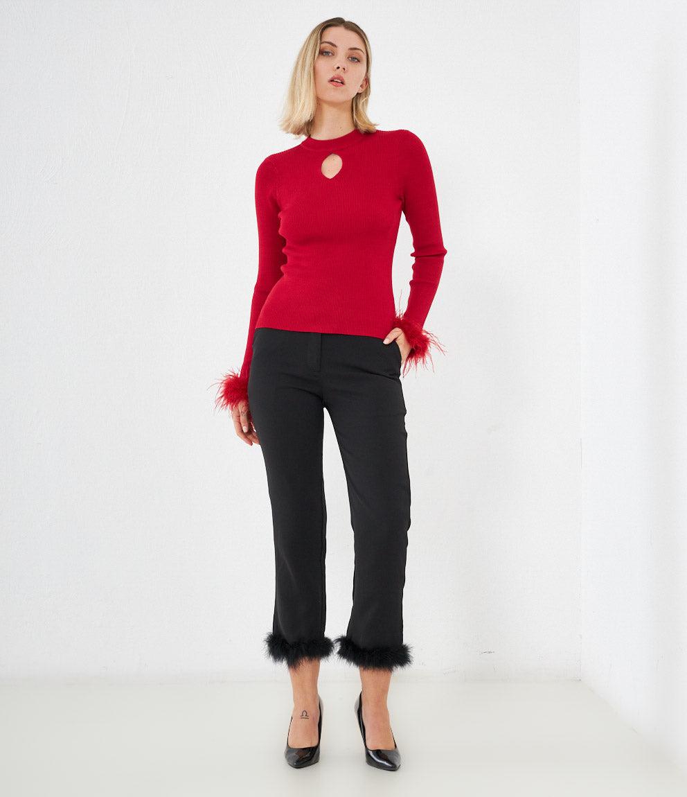 Maglia con piume disegnate cheap
