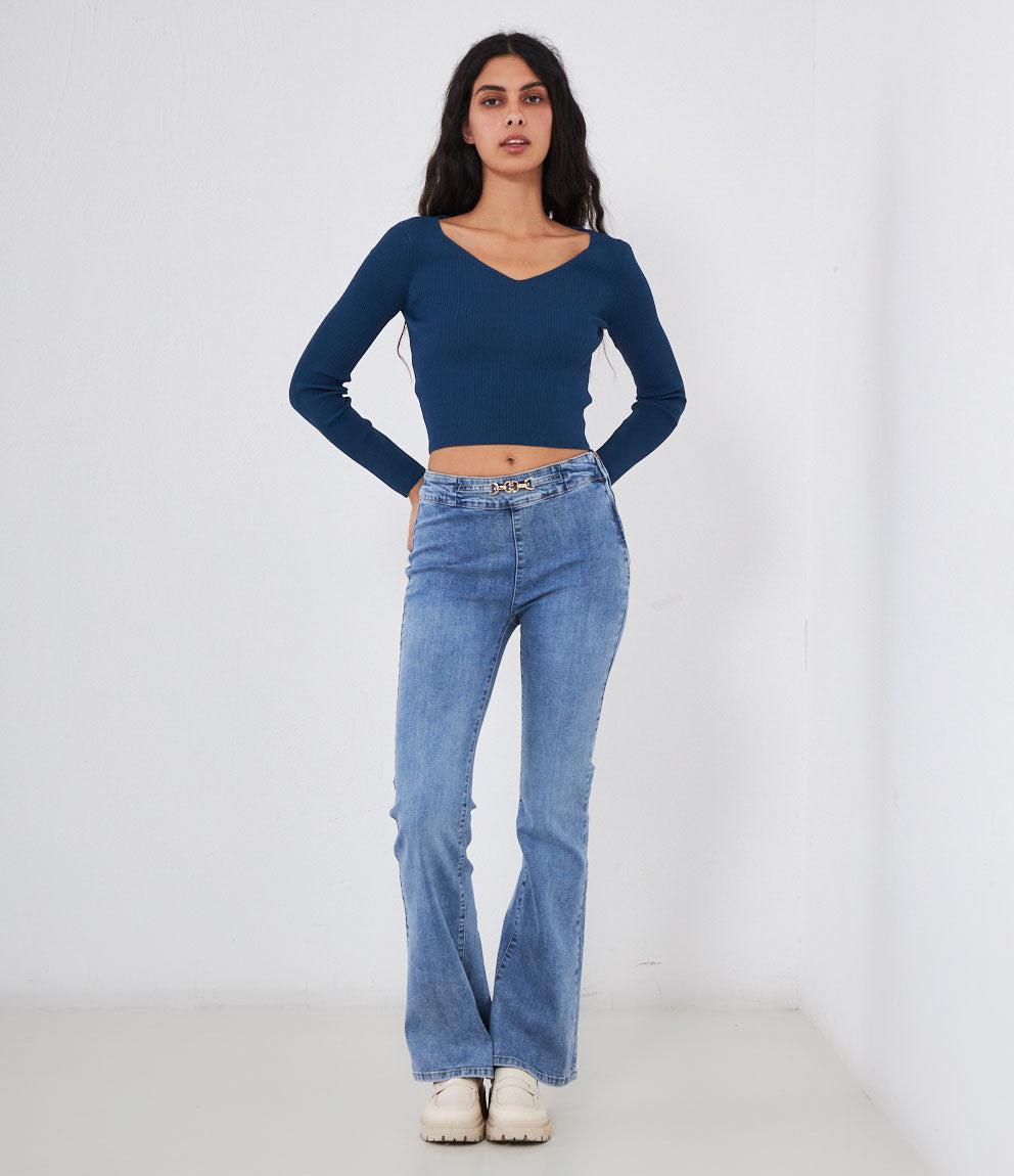 Jeans flare con dettaglio Zuiki Italia