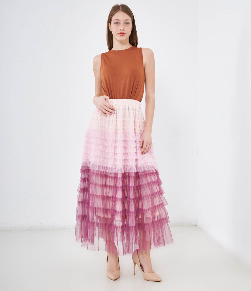 Gonna Midi In Tulle Donna – Vita Elastica, Taglia Unica, A Strati, Per Matrimoni E Feste, Colore A Scelta