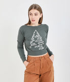 Sweater with 'Christmas tree' embroidery