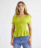 Smocked top with ruffled bottom